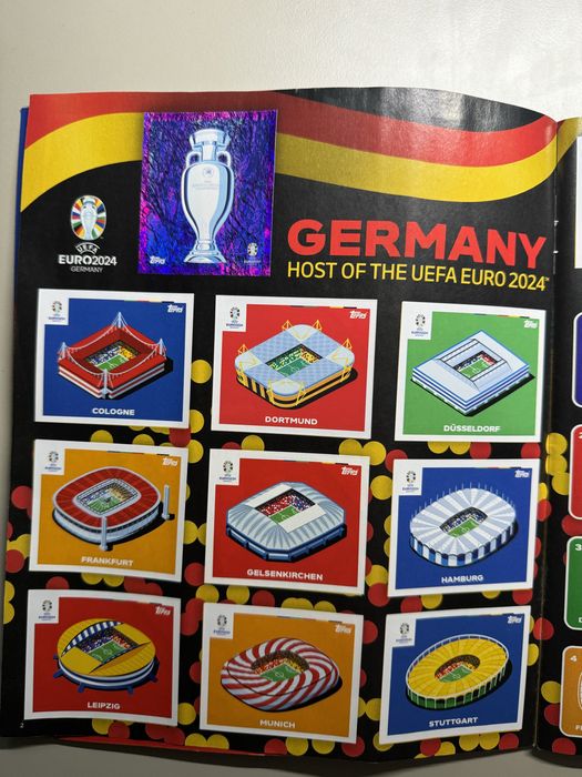 Продавам 100% попълнен албум Topps Euro 2024