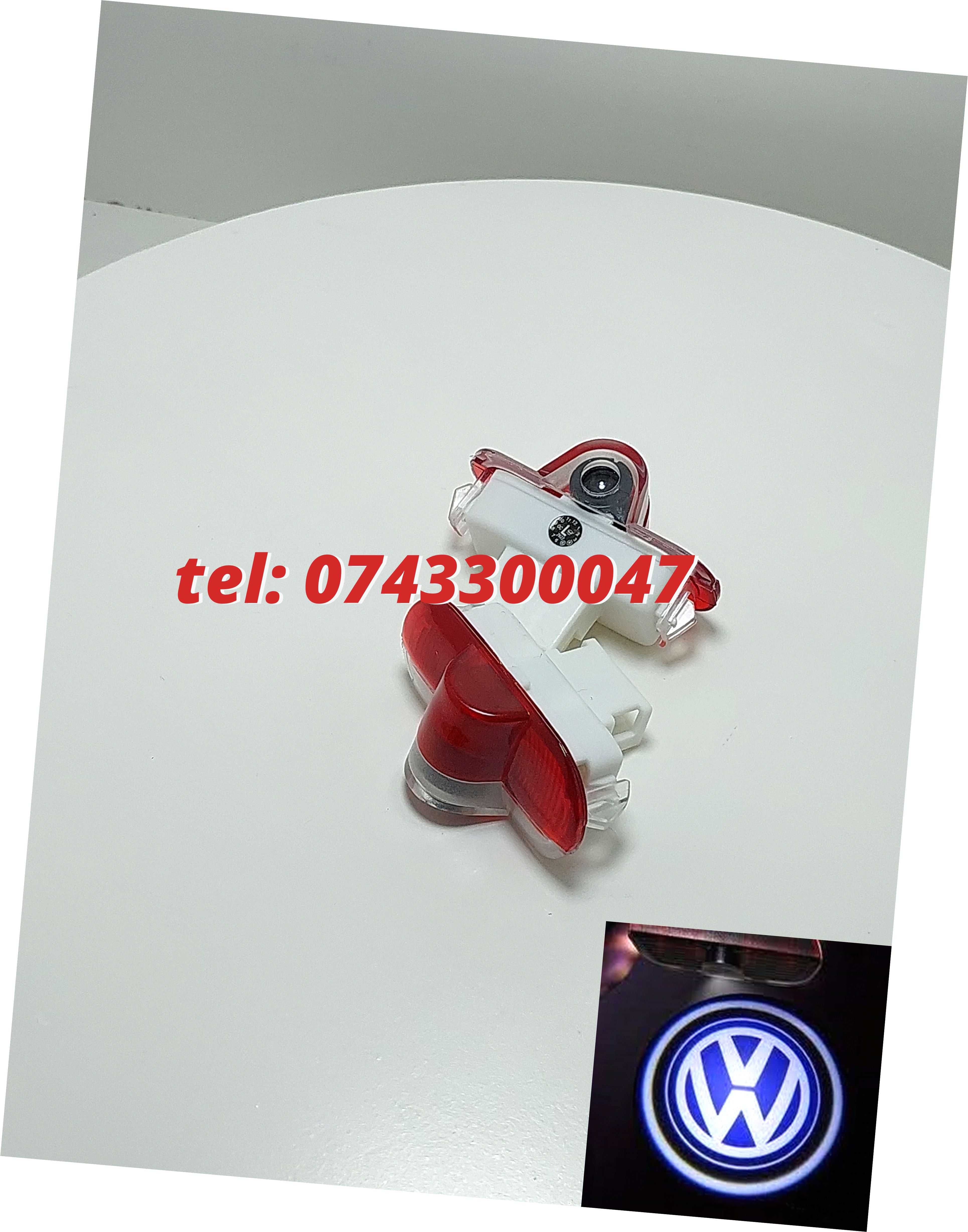 Set Proiectoare Cu Logo 3d Vw Golf 4 Touran Caddy Bora