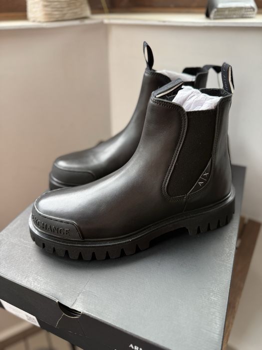 Armani Exchange cizme Chelsea piele neagra 41 noi originale