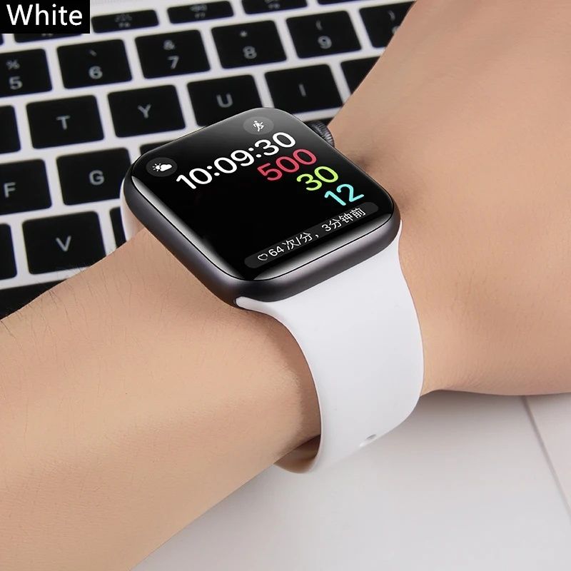 Brățară Apple Watch silicon. Alb. Măsură adult M-L 38 40 41 mm