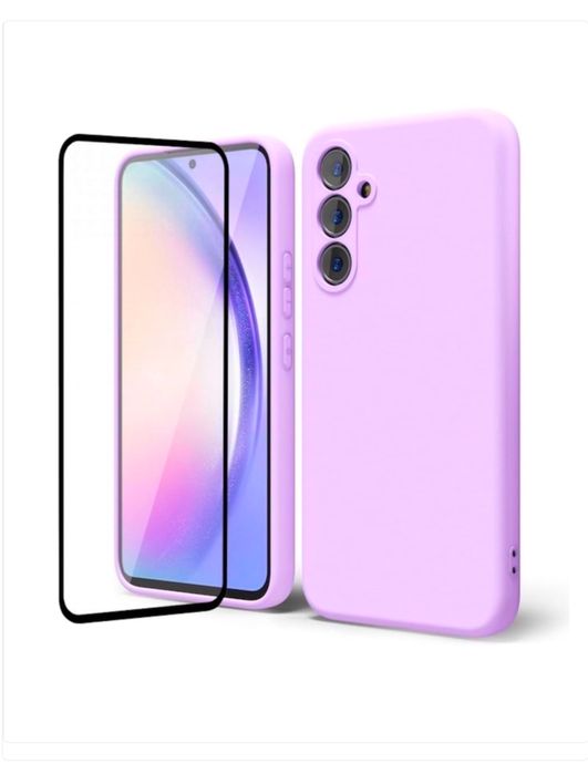 Husa Glow interior Alcantara si Folie Sticla Samsung S21/S23/S24 FE