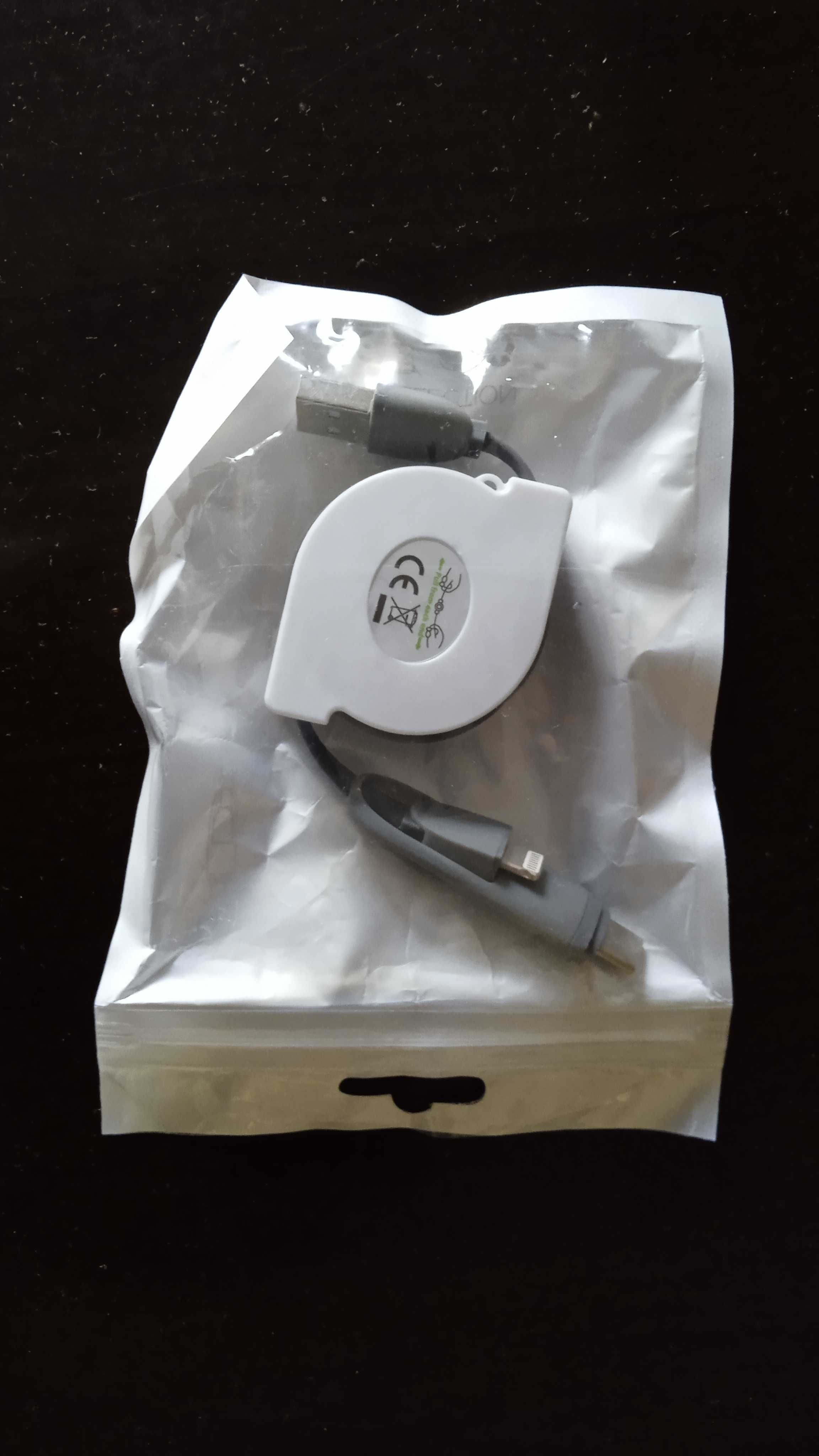 USB cabele adapter 3-in 1 USB A, USB Type C, Lightning.