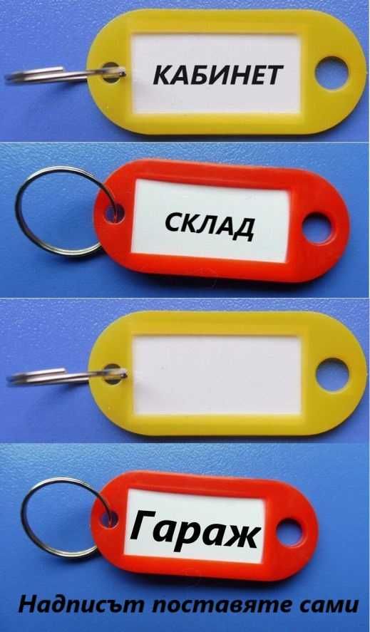 Ключодържатели с възможност за поставяне на етикет с надпис