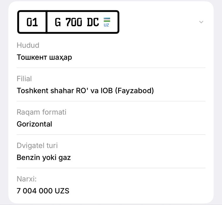 Avtoraqam olib berish hizmati