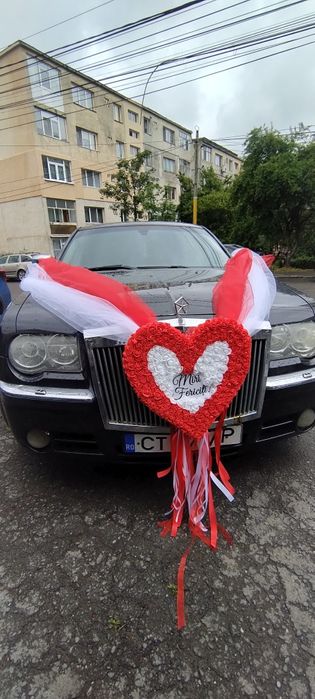 Decor masina nunta Inima Red Deluxe