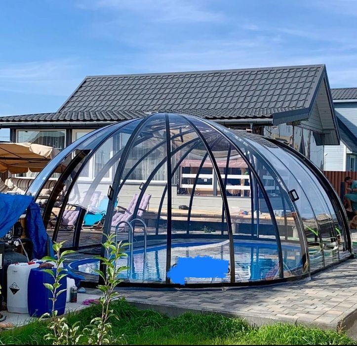 Igloo metalic cu geamuri de sticla all seasons deschidere 180 grade