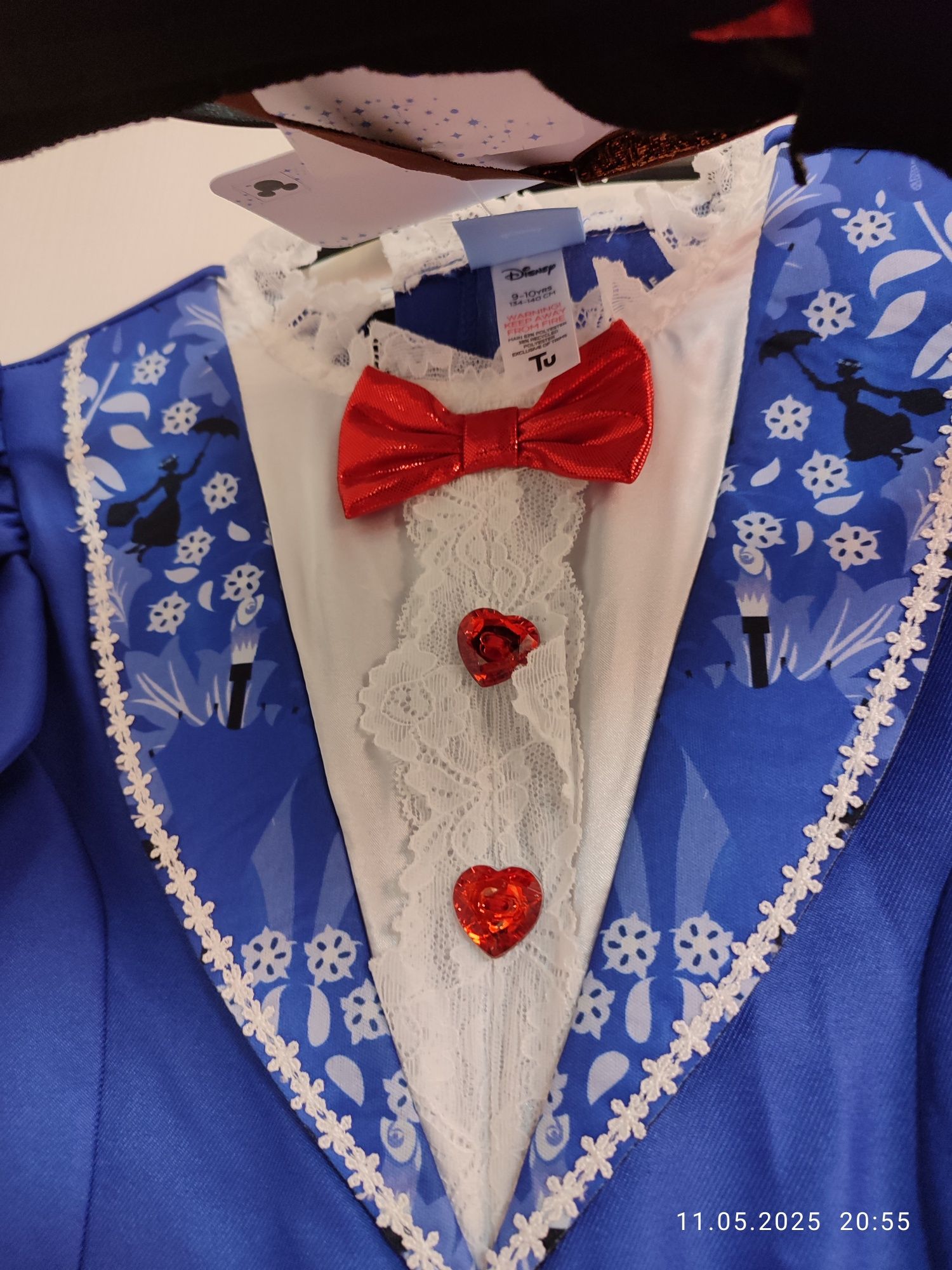 Рокля/карнавален костюм на Mary Poppins, 134-140 см