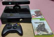 Xbox 360 slim cu 9 jocuri, maneta,kinect sensor ,cabluri