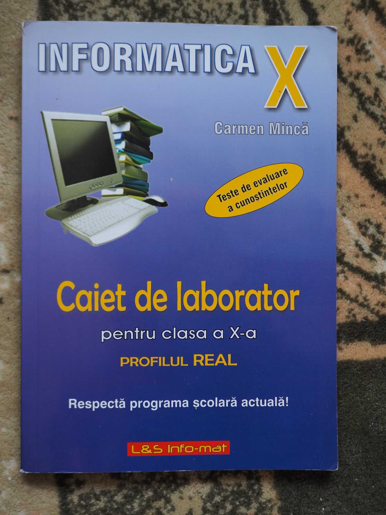 Informatică caiet laborator clasa a 10-a (a X-a)