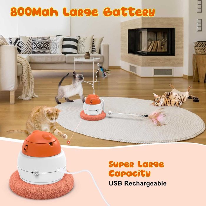 IOKHEIRA 4 в 1 Интерактивна играчка с пера за котки