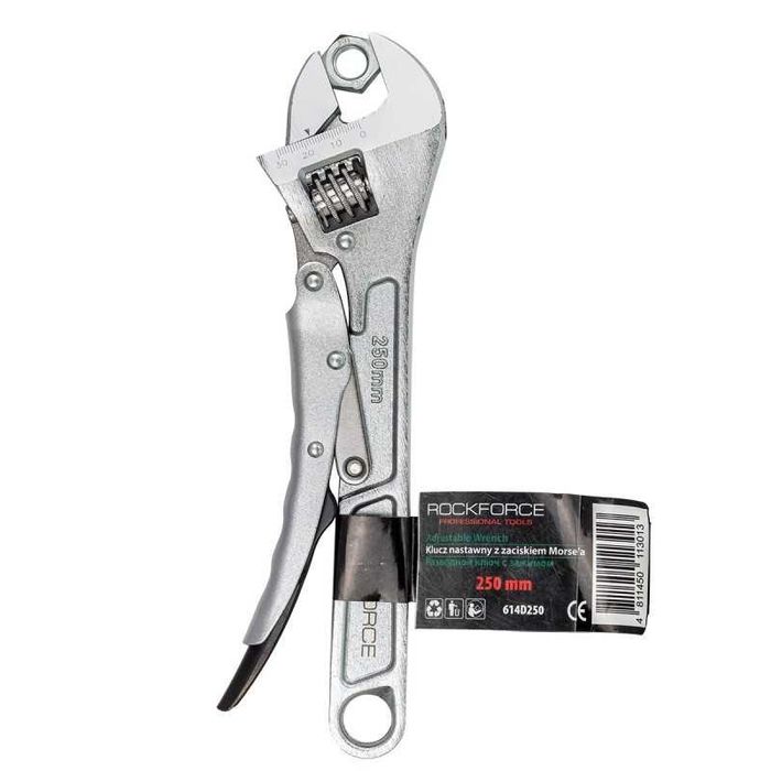 НЕМСКИ Френски Ключ Тип Чирак ROCKFORCE RF-614D250 250 мм + ЛЕД ФЕНЕР