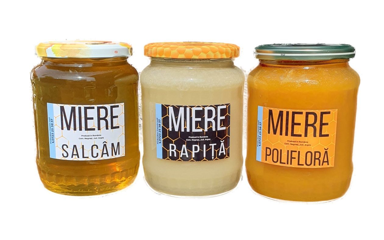 Miere poliflora, raw polyfloral honey, floarea soarelui rapita salcam