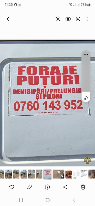Foraje puțuri apa prelungirii denisipări și piloni cu