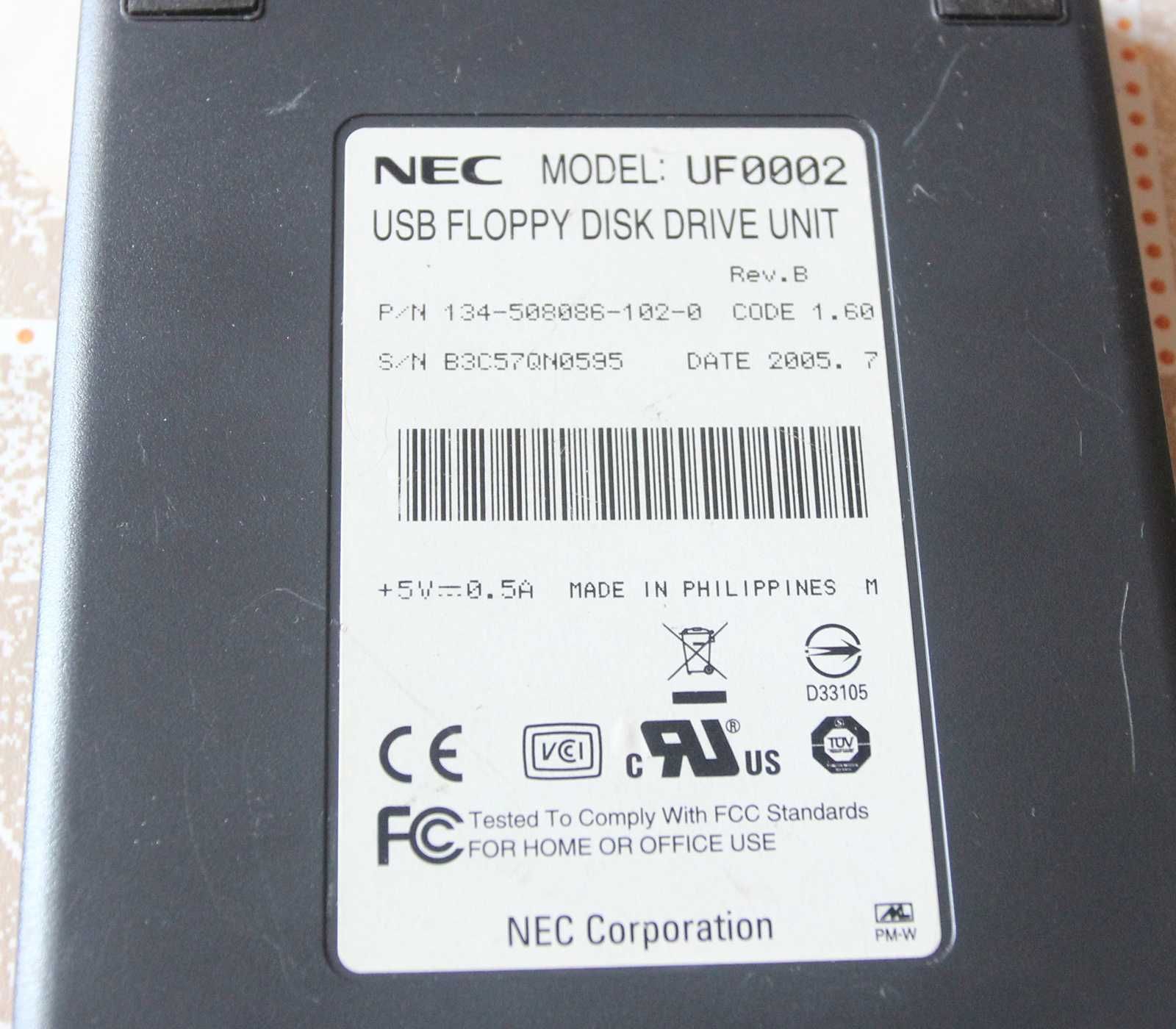 NEC USB Floppy Disk Drive  -  флопи за дискети  3.5"