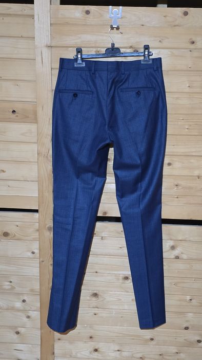 Costum 3 piese Sacou Vestă Pantaloni Lână Albastru