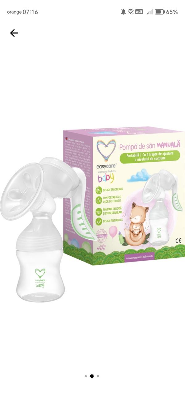 Pompa de san manuala EasyCare Baby, noua