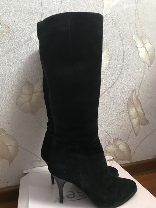 Сапоги замшивые