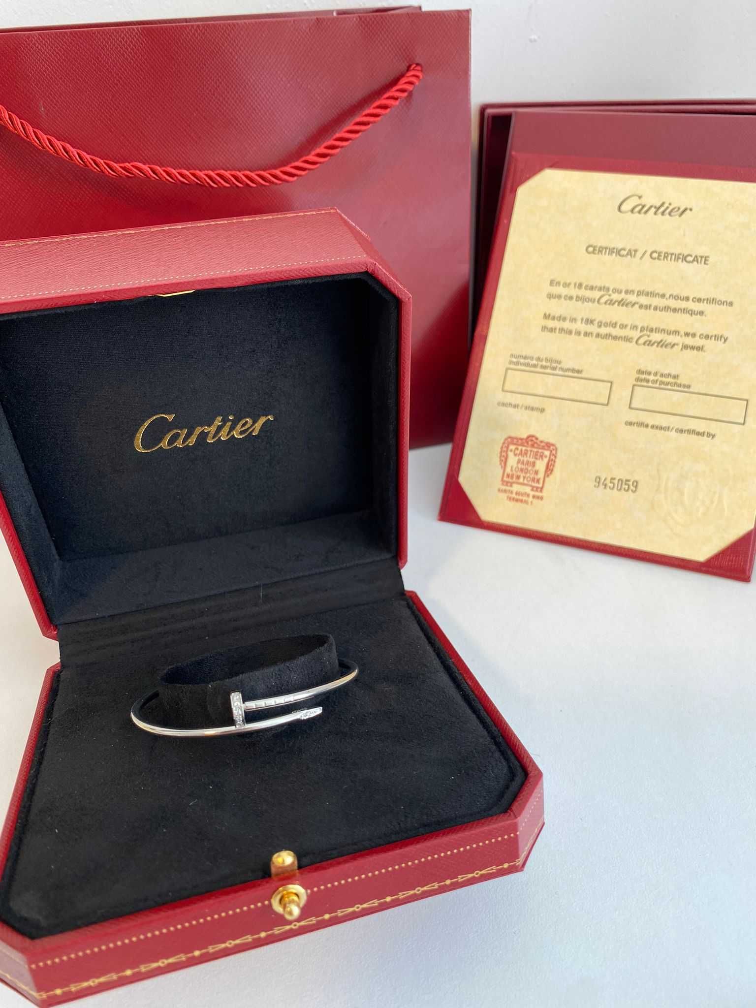 Brățară Cartier Juste un Clou Small 15 White Gold 24K diamond cu cutie