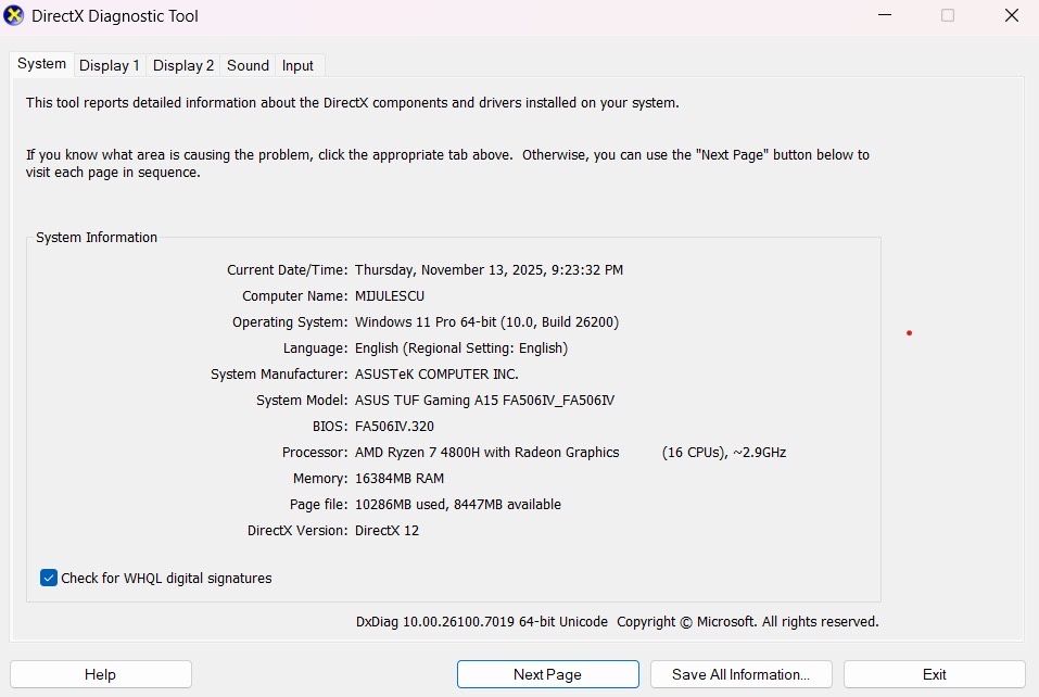 Asus TUF A15 F506IV-HN260 – Ryzen 7 / RTX 2060 / 16GB RAM / SSD 512GB