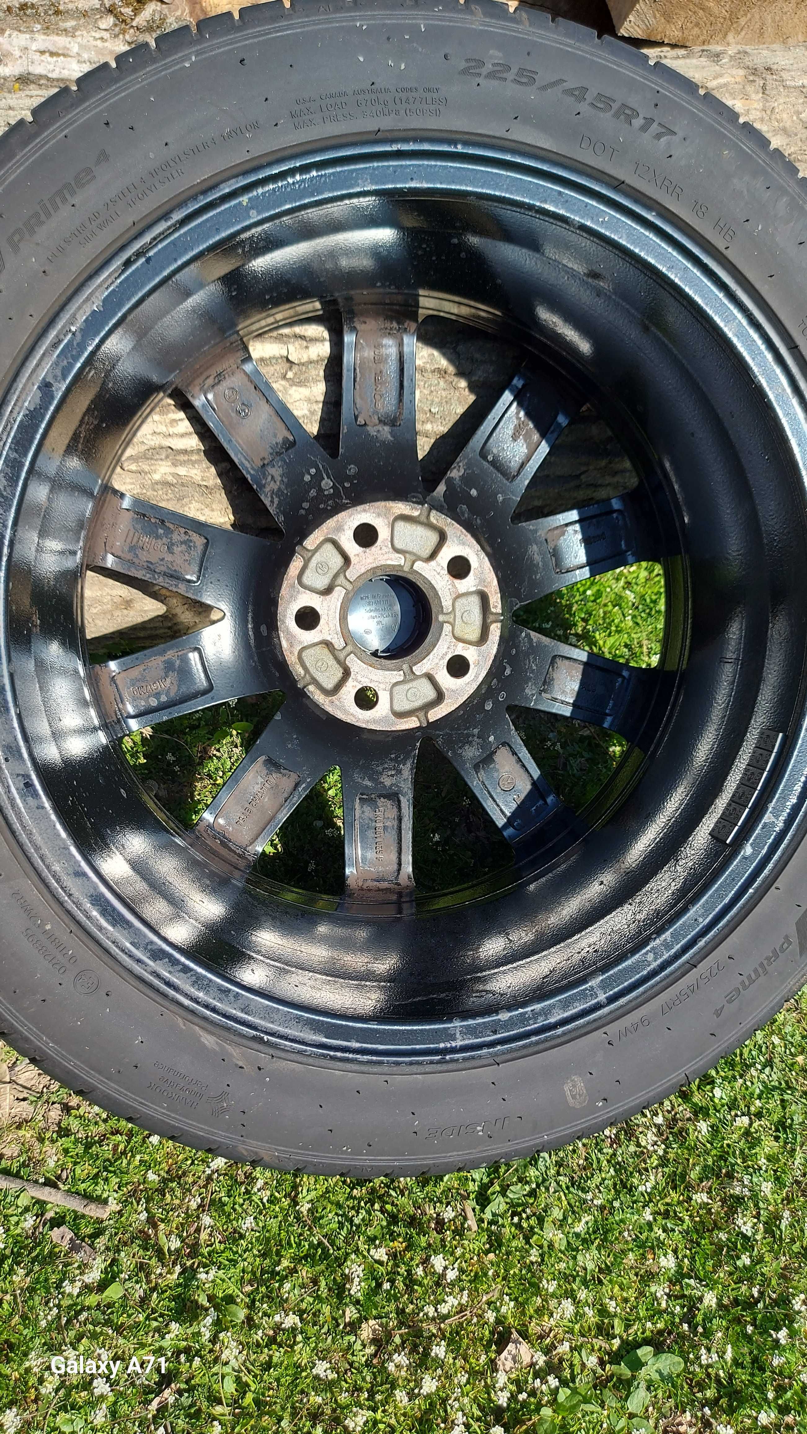 Jante aliaj 17" VW, Skoda, Audi, Seat, cu anvelope de vara Hankook