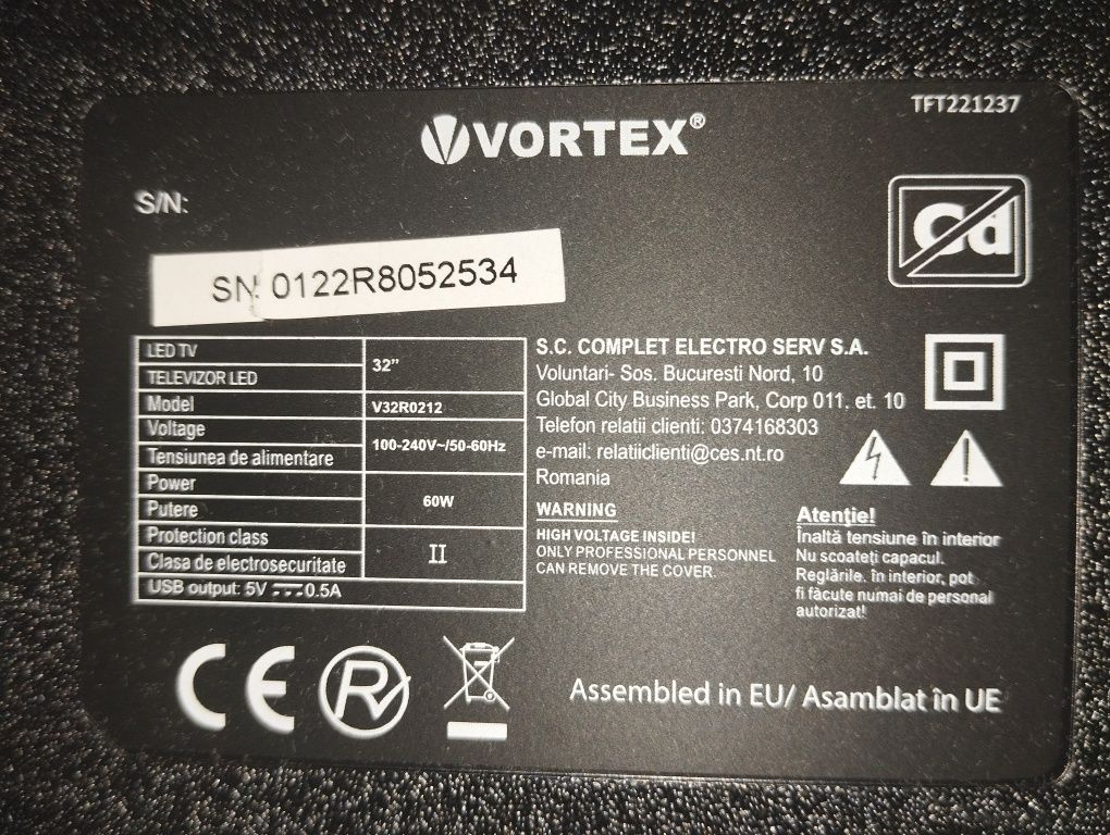 Televizor voltex clasa F HD 81 cm