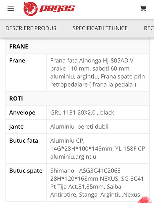 Bicicleta Pliabila Pegas Practic Retro Albastru Cobalt 3S