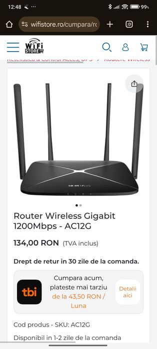 Router Mercusys AC 1200