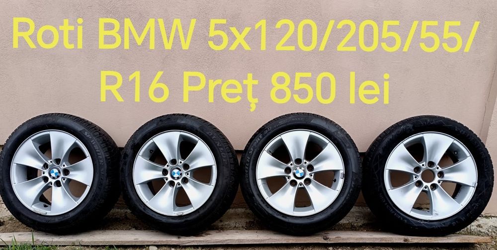 Set de roti BMW cu anvelope de iarna, jante,rezerva slim, bari transve