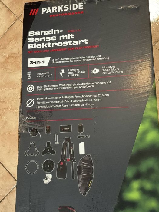 Чисто Нов бензинов тример с електрически стартер Parkside Performance