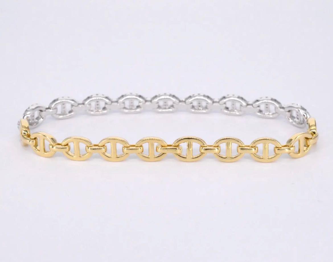 Golden bracelet with diamonds