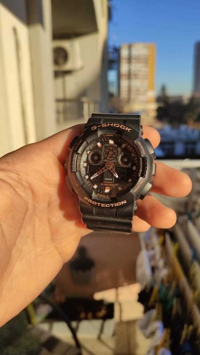 Оригинален Casio G-Shock GA-100GBX-1A4 мъжки часовник с кутия подарък