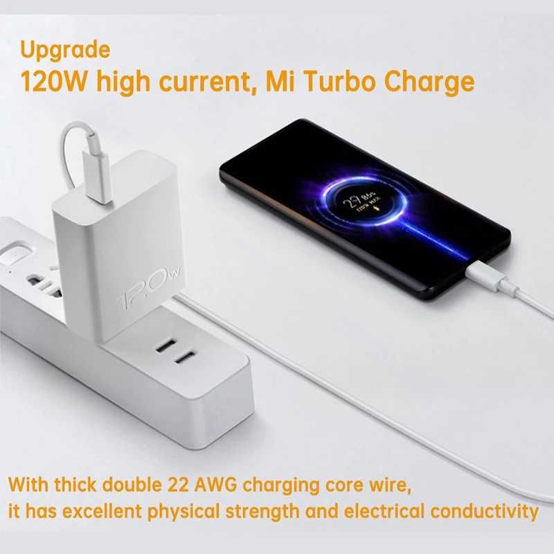 USB-кабель Xiaomi типа C 120 Вт 6A Mi 13 12 Быстрая зарядка ТУРБО