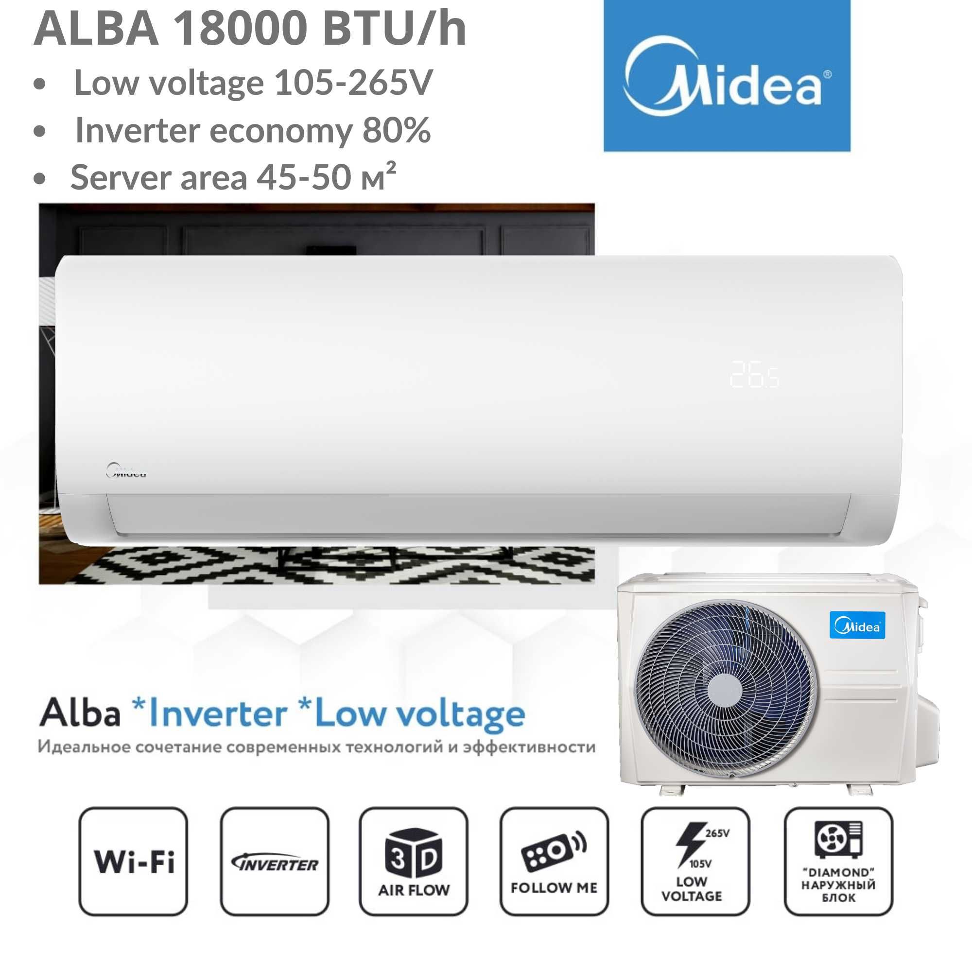 Кондиционер Midea | Alba Vertex 7/9/12/18/24 тыс. BTU