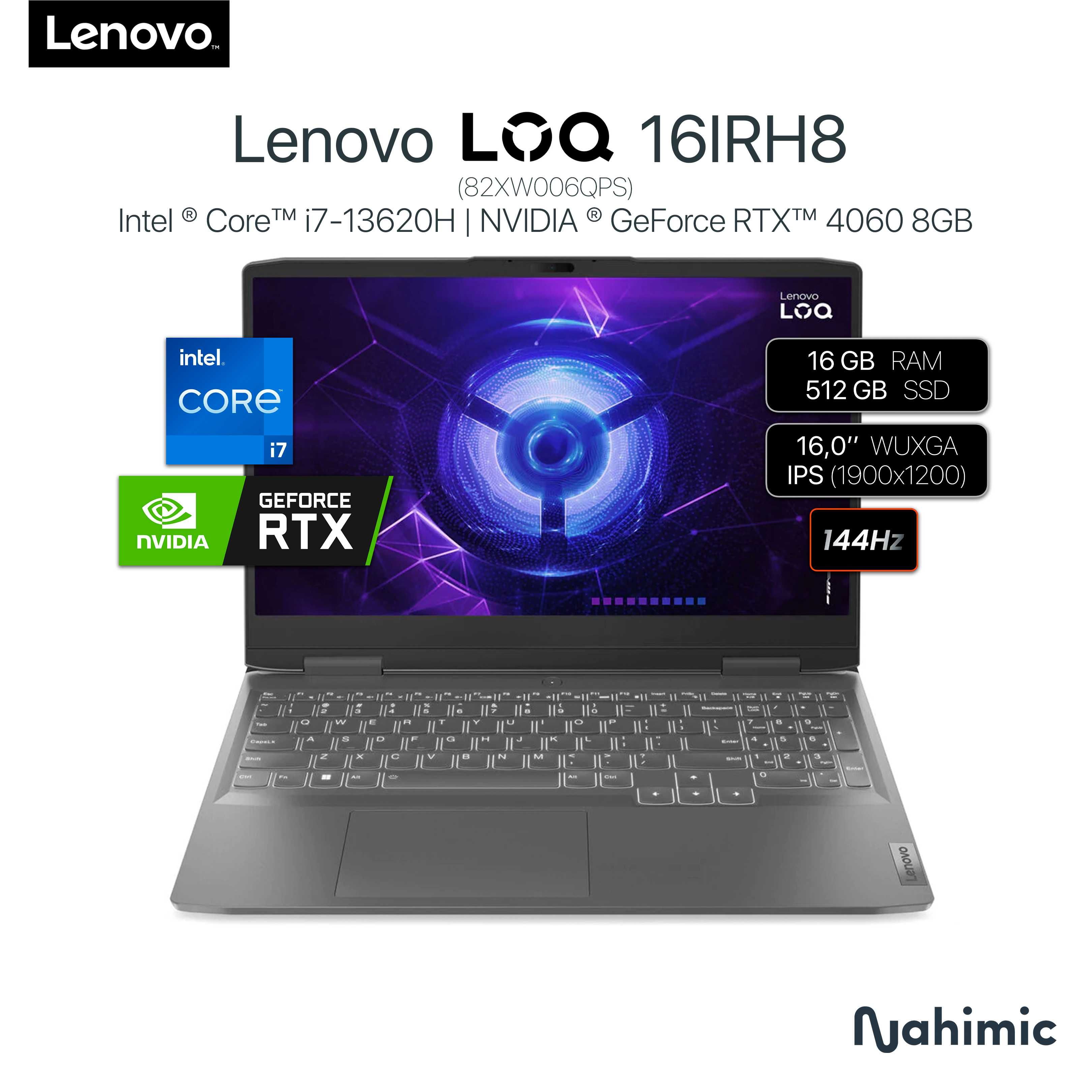 Lenovo LOQ 16IRH8 Intel ® Core™ i7-13620H RTX™ 4060 8 GB 16/512 GB 16"