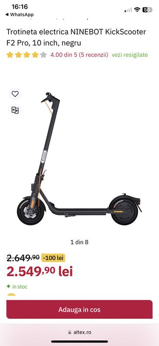 Vand Trotineta electrica Segway-Ninebot F2 Pro  in garantie