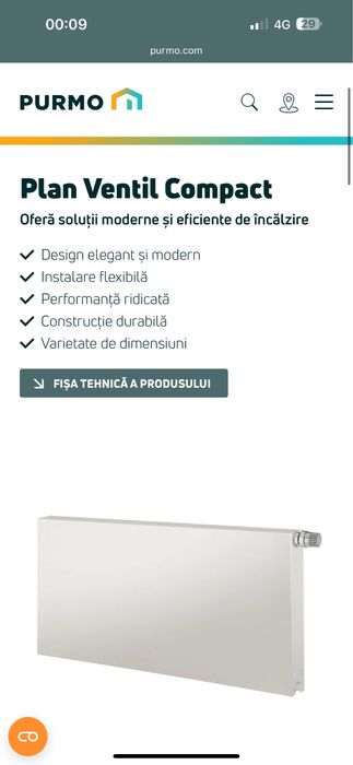 Vand calorifere plan compact