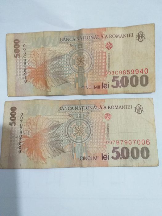 Vind bancnote 5000 lei Lucian Blaga