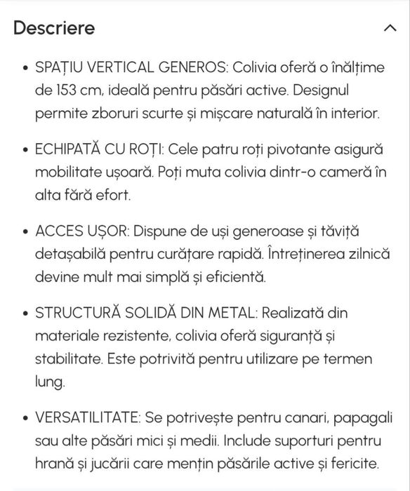 PawHut Colivie pentru pasari si canari, voliera pentru papagali