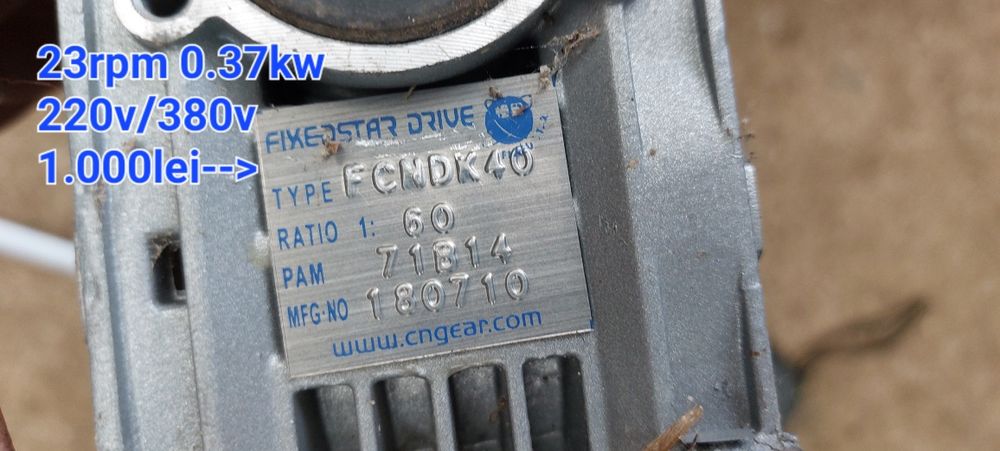 Motor cu reductor NOU 14rpm și 23rpm cazan