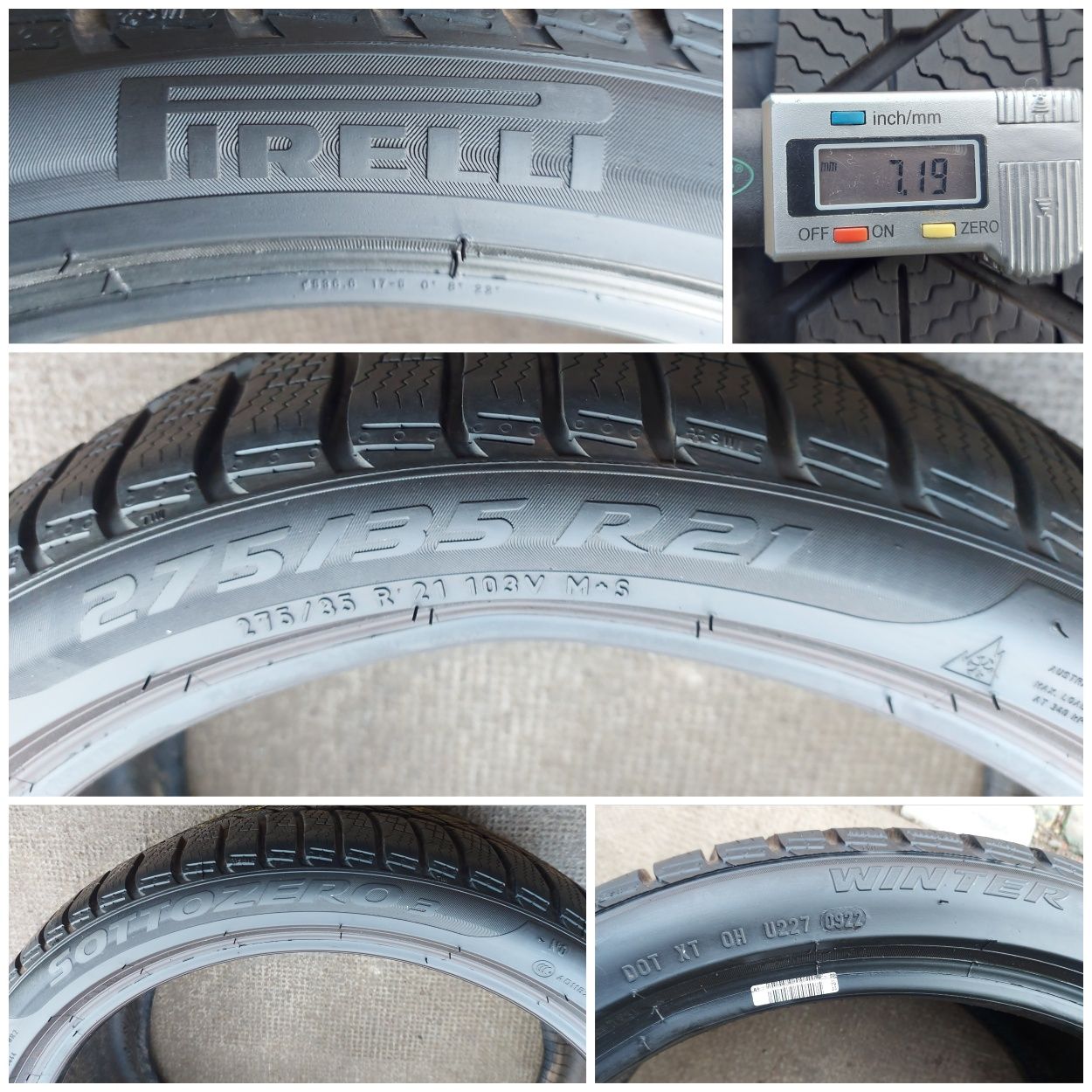 O bucată 275 45/40/35 R21 M+S iarnă - una Pirelli Goodyear