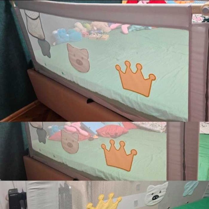 Protectie de pat laterala, bebelusi, 160 cm x 70-100
