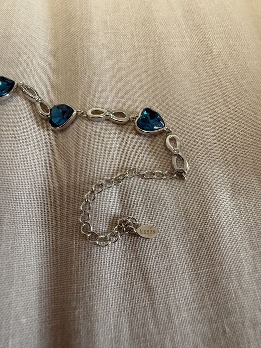 Сребърно колие и гривна с камък Сваровски