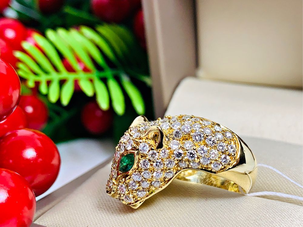 Итальянское бриллиантовое кольцо «Пантера»