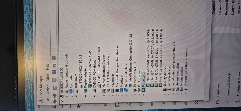 unitate pc Lenovo i5 4670 12gb ddr3 hdd500gb gtx 745 4gb video