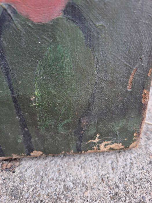 tablou vechi pictura pe panza 103/42 cm semnat