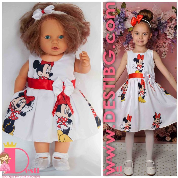 Детски рокли ТЕДИ-МОД  с Мики Маус, Мини Маус, Дисни Принцеси, БАРБИ