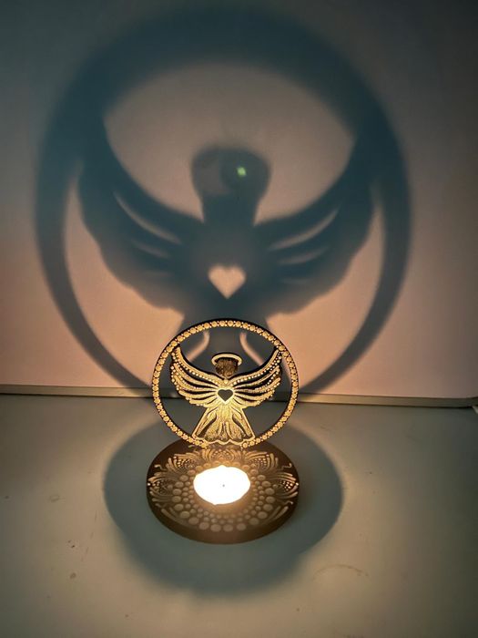 Suport lumânare - lemn pictat manual -