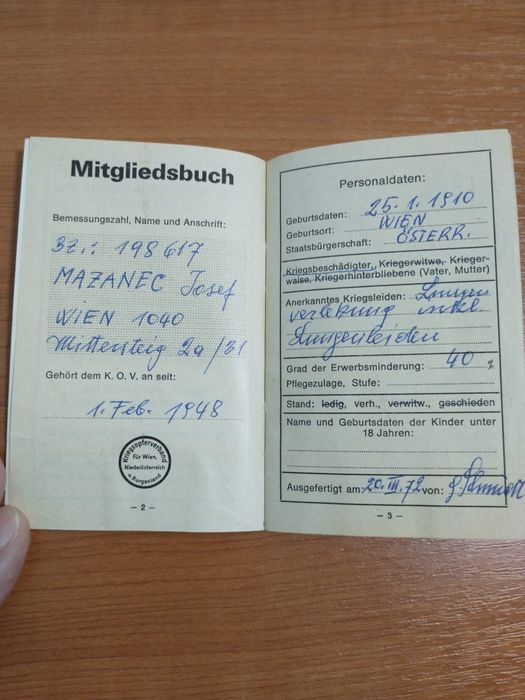 3*Document post WW 2 / Viena / Austria