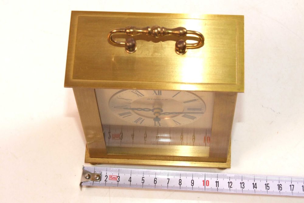 Ceas de birou STAIGER: bronz, geam cristal, Made in Germany IMPECABIL