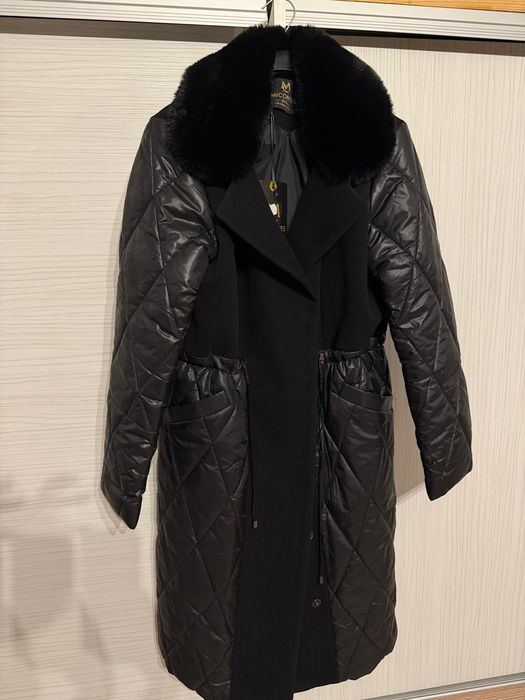 Palton parka  din fas si stofa